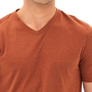 Nueva Llegada, Camiseta Deportiva Casual de Color Sólido Básico, 100% Algodón, de Secado Rápido, Ecológica, Ajustada, con Cuello en V para Hombre, con Logotipo Personalizado - Product Image 4