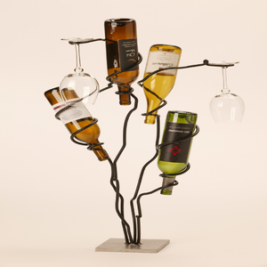 Porte-vin en métal industriel pour table, capable de contenir trois bouteilles horizontalement, disponible à prix de gros. - Product Image 6