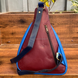 Bolso bandolera grande de cuero reciclado al por mayor para mujer, bolso de pecho antirrobo de cuero colorido a la moda para mujer - Product Image 5