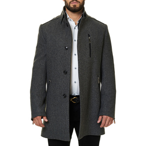 CHALASA SPORTS OEM Vente en gros Manteau long à double boutonnage en laine à carreaux pour homme, design tendance, automne-hiver - Product Image 2