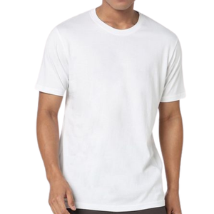 เสื้อยืดคอกลมสีขาวล้วน ผ้าฝ้าย 100% 160GSM สำหรับผู้ชาย ผู้หญิง และทุกเพศ สกรีนลายกราฟิกได้ รับทำโลโก้ตามสั่ง MOQ ต่ำ ขายส่ง - Product Image 3