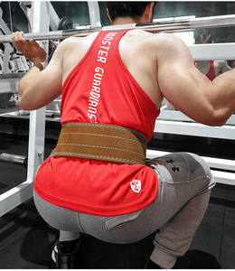 Ceinture de musculation ajustable en cuir naturel avec boucle de fermeture, personnalisable (couleur/logo), pour protection et fitness, blanche - Product Image 4