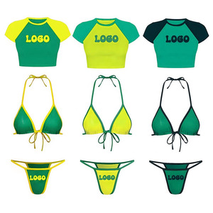 Traje de baño de licra y nailon de secado rápido y transpirable con marca personalizada, bikini para mujer, traje de baño con relleno y efecto push-up. - Product Image 4