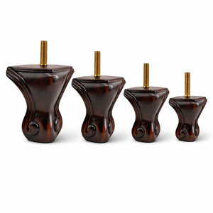 Premium Handcrafted Solid Wood <b>Furniture</b> Legs Antique Scroll <b>Bun</b> <b>Feet</b> Replacement with Mounting Hardware Kit <b>for</b> Sofa and Couch - Product Image 3