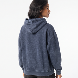 Sudadera con capucha oversize de mujer con cremallera completa, hombros caídos, lavado ácido, estilo casual urbano, moda, logotipo personalizado - Product Image 4