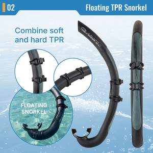 Aropec Tube de plongée professionnel intégré, souple et rigide en TPR, pour la pêche sous-marine OEM/ODM/OBM - Product Image 3