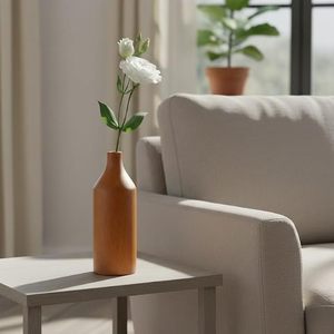 Modern Wooden Tabletop <b>Vase</b> Round <b>Small</b> Decorative Flower Holder for Home Wedding Desktop Decor - Product Image 4