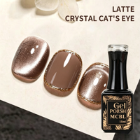 Vernis à ongles gel effet œil de chat cristal latte, nouveau style populaire automne-hiver, vente en gros