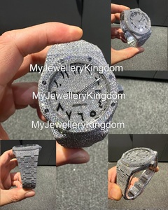 Hip Hop Luxury Moissanite <b>Watch</b> Men Mechanical VVS Mossinate Iced High Quality Stainless Steel Round <b>Case</b> No Clasp 10 Bar Water - Product Image 2