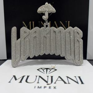 CONCEPTION Colgante de Nombre Personalizado para Hombre, Estilo Hip Hop, con Moissanita VVS de Corte Brillante, Chapado en Oro de 14k, Joyería Iced, Certificado IGI, para Fiesta - Product Image 6