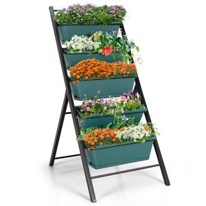 Jardinière verticale à 5 niveaux avec 5 bacs surélevés pour pots de fleurs et jardinières - Product Image 3