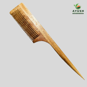 Peigne en bois de Neem durable avec manche ergonomique pour la sectionnement et la séparation professionnels des cheveux - Product Image 4