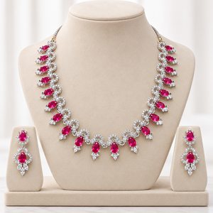 Collar de Diamantes Americanos MIJ para Mujer, Collar de Diamantes AD de Lujo, Collar de Diamantes para Fiesta, Conjunto de Collares de Diamantes de Imitación para Novia - Product Image 1
