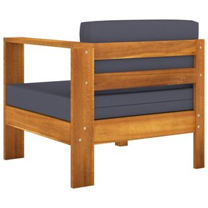 Conjunto de Muebles de Jardín Elegantes en Madera de Acacia Gris Oscuro con Tela 100% Poliéster - Product Image 6