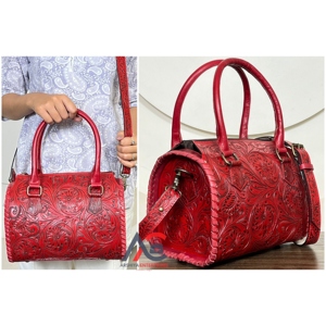 Nuevo Bolso de Mano de Cuero Repujado a Mano, Bolso de Lujo para Mujer, Bolso de Hombro Espacioso para Viaje, Bolso de Diseño Elegante - Product Image 1