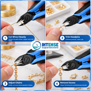 Pince coupante professionnelle de précision pour bijoux, coupe-fil ergonomique avec poignée antidérapante, outil de perlage et de bricolage, usage chirurgical intensif - Product Image 4