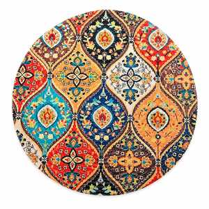 Round Bohemian Printed <b>Place</b> <b>Mat</b> with Floral Pattern in Vibrant Colors for Home Use - Product Image 1