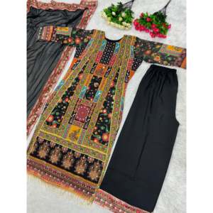 Magnifique ensemble Party Wear Top Bottom et Dupatta Taille XL - Product Image 6