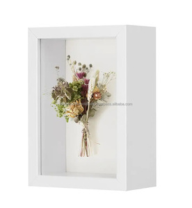 Alta calidad personalizar 3D flores profundas vitrina mesa superior madera maciza caja de memoria marco arte sombra caja - Product Image 2