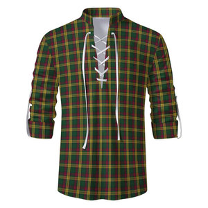 Chemise Ghillie Jacobite écossaise traditionnelle personnalisée la plus vendue pour homme, chemise à lacets en tartan de clan à carreaux - Product Image 4