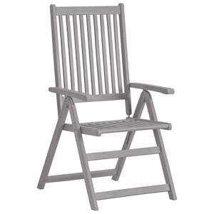 4-Piece Patio <b>Reclining</b> <b>Garden</b> <b>Chairs</b> with Cushions Solid Acacia <b>Wood</b> - Product Image 3