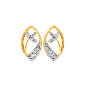 Pendientes de Diamantes Trillium de Moda, Pendientes de Diamantes de Oro Amarillo de Lujo para Mujer, Corte Marquesa, Color G, para Uso Diario - Product Image 1