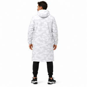 Custom White <b>Camo</b> Long Hooded Waterproof Rain <b>Jacket</b> Windproof Breathable Outdoor Raincoat for <b>Men</b> Women Hiking Fishing Camping - Product Image 4