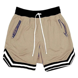 Pantalones Cortos de Baloncesto Negros para Hombre, Cintura Elástica con Cordón, Diseño de Bloques de Color, Patrón Sólido, Transpirables, Verano, 100% Poliéster - Product Image 6