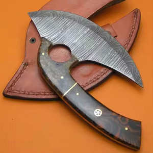 Couteau à pizza professionnel industriel DIY, lame en acier à haute teneur en carbone, manche en bois de rose personnalisable, hache à pizza Viking OEM - Product Image 2