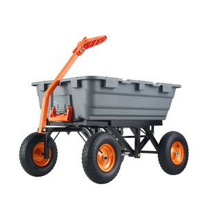 Carrello da Giardinaggio Durevole in Polietilene, Montaggio Semplice, Struttura in Acciaio, Versatile, 4 Ruote, Maniglia a Doppia Funzione, Pratico - Product Image 1
