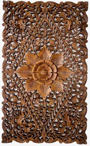 Panel decorativo de pared con tallado en madera de diseño antiguo, con acabado perfecto y tamaño estándar. - Product Image 2
