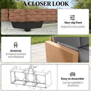 Sofá Doble para Exteriores Willow, para Terraza, Patio o Jardín, Color Arena, Asiento Cómodo - Product Image 4