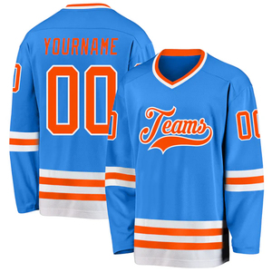 Maillots de hockey personnalisés imprimés aux États-Unis, sublimation, nom et numéro personnalisés, uniforme d'équipe, séchage rapide, 100 % polyester, fournisseur en gros - Product Image 2