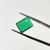 Certificado de Piedra de Esmeralda Sintética de 10x8 mm y 3 Quilates, Forma Octogonal Hidrotermal, Esmeralda Colombiana Cultivada en Laboratorio