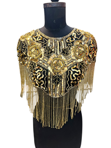 Costume de danse du ventre sexy RAWAT HANDICRAFTS pour femme adulte, style tribal égyptien, orné de perles et de paillettes, pour spectacle - Product Image 1