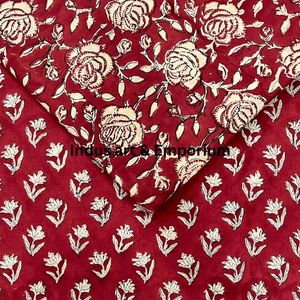 Block Print Cotton Cambric 60X60 Running Fabric Traditional Jaipuri Print Cotton Fabric - Product Image 5