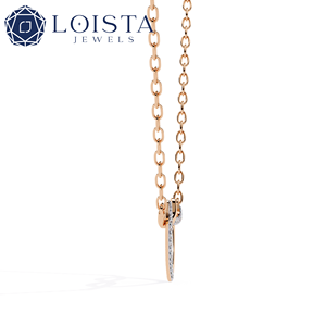 LOISTA สร้อยคอจี้รูปหัวใจประดับเพชรทองคำขาวสำหรับผู้หญิง สวมใส่ได้ทุกวัน โรแมนติก เครื่องประดับเพชรธรรมชาติสี G - Product Image 4