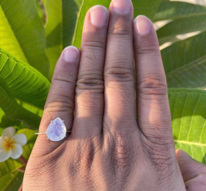 Pear Moonstone <b>Ring</b> Sterling <b>Silver</b> Teardrop Gemstone Handmade Jewelry Minimalist Women Elegant Statement <b>Ring</b> - Product Image 4