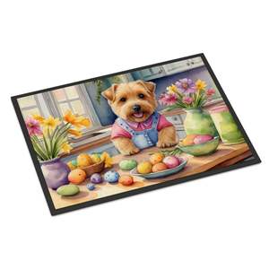 New Norfolk Terrier Easter Decorating <b>Doormat</b> Non-Slip Indoor Outdoor 18H X 27W Low Pile <b>Washable</b> Rug for Front Door Entryway - Product Image 1