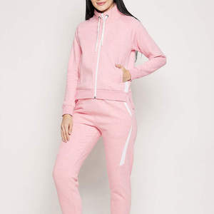 Women's Comfortable Sportswear Tracksuit Set - Breathable <b>Fleece</b> <b>Jogger</b> and Zip-Up Hoodie for Gym and Casual Wear - Product Image 4