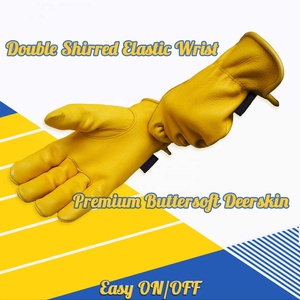 Gants de jardinage pour hommes en cuir de vache fendu avec fonctions antidérapantes et antidérapantes pour les travaux de soudage mécanique - Product Image 5
