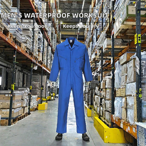 Men's <b>Waterproof</b> <b>Work</b> Coverall Boilersuit Royal Blue Zip Front Multi-Pocket Industrial Workwear Uniform Wholesale OEM - Product Image 5