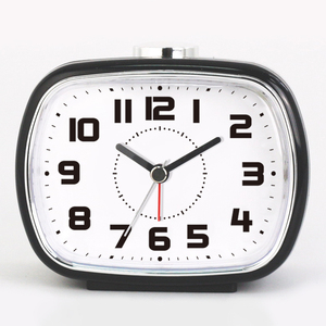 4 Inch Classic Square Silent Alarm <b>Clock</b> with Electroplated Details – Black Matte Finish | Ideal for Students, Bedroom & Gift Se - Product Image 1