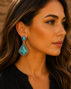 Pendientes Colgantes de Piedras Preciosas Estilo Western, Joyería Vintage de Plata Hecha a Mano para Mujer, Regalo de Moda - Product Image 6