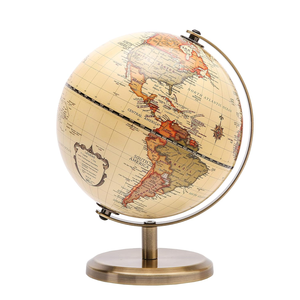 Globe terrestre décoratif de style antique en acier inoxydable moderne pour le bureau, la maison, la salle d'étude, la décoration intérieure d'hôtel - Product Image 1
