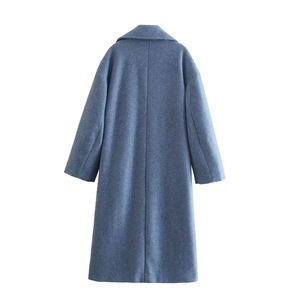 Gabardina de poliéster beige de doble botonadura para mujer, cuello mandarín, midi, para otoño, ecológica, rellena de plumón, ropa de abrigo para oficina - Product Image 4