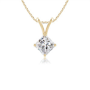 จี้เพชรทรงปรินเซสคัทสุดหรู Vayayu Jewels VJ2493 รับรองโดย IGI สไตล์คลาสสิก เครื่องประดับหมั้นสำหรับผู้หญิง ทอง 10K 14K 18K - Product Image 1