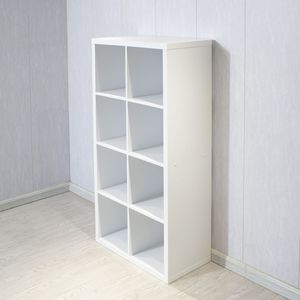 Smart Cube 8-Piece Organizer Storage with Open Back Shelves 2x4 Cube <b>Bookcase</b> for Home & Office <b>White</b> Color - Product Image 2