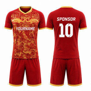 Conjunto de Uniforme de Fútbol Personalizado con Sublimación, Unisex, Poliéster Jacquard, Camiseta y Pantalones Cortos de Fútbol, Premium, Venta al Por Mayor, Entrenamiento Rápido - Product Image 2