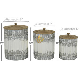 กระป๋องโลหะชุบสังกะสีทันสมัยพร้อมฝาไม้กระถินเทศ ดีไซน์หรูหรา กล่องขนาดเล็กสำหรับเก็บของในครัว เก็บเครื่องเทศ น้ำตาล อาหาร วัสดุเหล็ก - Product Image 6